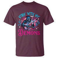 Halloween Rock N Roll T Shirt Vibing With My Demons - Wonder Print Shop