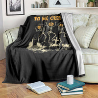 Funny Halloween Throw Blanket Tis The Season To Be Creepy Dancing Skeleton - Wonder Print Shop