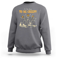 Funny Halloween Sweatshirt Tis The Season To Be Creepy Dancing Skeleton - Wonder Print Shop