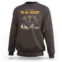Funny Halloween Sweatshirt Tis The Season To Be Creepy Dancing Skeleton - Wonder Print Shop