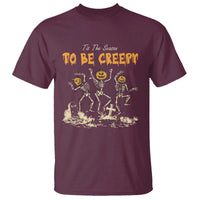 Funny Halloween T Shirt Tis The Season To Be Creepy Dancing Skeleton - Wonder Print Shop