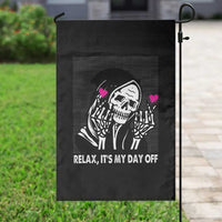Funny Grim Reaper Garden Flag Relax It's My Day Off Halloween - Wonder Print Shop