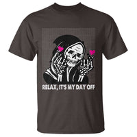 Funny Grim Reaper T Shirt Relax It's My Day Off Halloween - Wonder Print Shop