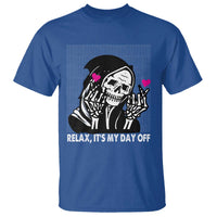 Funny Grim Reaper T Shirt Relax It's My Day Off Halloween - Wonder Print Shop