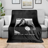 Funny Grim Reaper Throw Blanket Not Killing Just Chilling Halloween - Wonder Print Shop