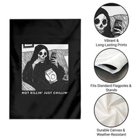 Funny Grim Reaper Garden Flag Not Killing Just Chilling Halloween - Wonder Print Shop