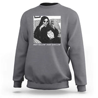 Funny Grim Reaper Sweatshirt Not Killing Just Chilling Halloween - Wonder Print Shop