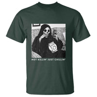 Funny Grim Reaper T Shirt Not Killing Just Chilling Halloween - Wonder Print Shop