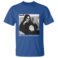 Funny Grim Reaper T Shirt Not Killing Just Chilling Halloween - Wonder Print Shop