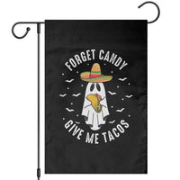 Mexico Halloween Garden Flag Forget Candy Give Me Tacos Cute Mexican Ghost - Wonder Print Shop