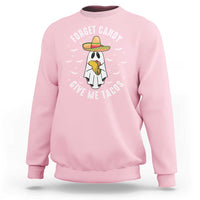Mexico Halloween Sweatshirt Forget Candy Give Me Tacos Cute Mexican Ghost - Wonder Print Shop