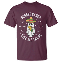 Mexico Halloween T Shirt Forget Candy Give Me Tacos Cute Mexican Ghost - Wonder Print Shop