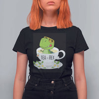 Funny Dinosaur Tea Rex T Shirt For Women - Wonder Print Shop