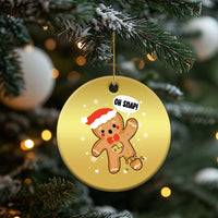Funny Xmas Christmas Ornament Op Snap Gingerbread Broken Heart - Wonder Print Shop