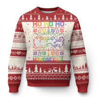 Funny Xmas LGBT Ugly Christmas Sweater Ho Ho Ho Homosexual - Wonder Print Shop