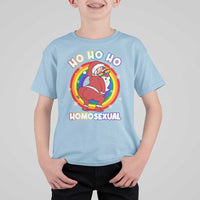 Funny Christmas LGBT T Shirt For Kid Santa Ho Ho Ho Homosexual - Wonder Print Shop