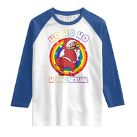 Funny Christmas LGBT Raglan Shirt Santa Ho Ho Ho Homosexual