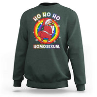 Funny Christmas LGBT Sweatshirt Santa Ho Ho Ho Homosexual - Wonder Print Shop