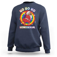 Funny Christmas LGBT Sweatshirt Santa Ho Ho Ho Homosexual - Wonder Print Shop