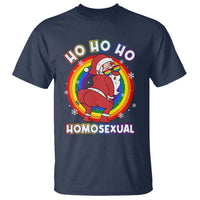Funny Christmas LGBT T Shirt Santa Ho Ho Ho Homosexual - Wonder Print Shop