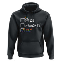 Funny Christmas LGBT Hoodie Naughty Nice Gay