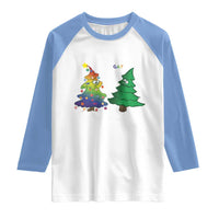 Funny Gay Christmas Raglan Shirt Rainbow Christmas Tree LGBT