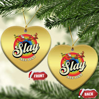 Funny Xmas LGBT Christmas Ornament Slay All Day Sleigh Rainbow - Wonder Print Shop
