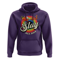 Funny Christmas LGBT Hoodie Slay All Day Sleigh Rainbow