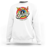 Funny Christmas LGBT Sweatshirt Slay All Day Sleigh Rainbow - Wonder Print Shop