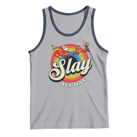 Funny Christmas LGBT Tank Top Slay All Day Sleigh Rainbow