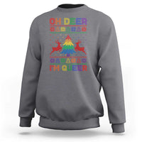 Funny Christmas LGBT Sweatshirt Oh Deer Im Queer - Wonder Print Shop