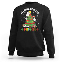 Gothic Xmas Sweatshirt Making Spirits Bright Cute Ghost Christmas Tree - Wonder Print Shop