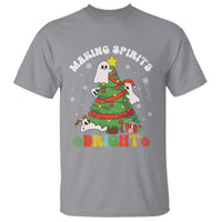 Gothic Xmas T Shirt Making Spirits Bright Cute Ghost Christmas Tree - Wonder Print Shop