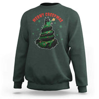 Gothic Xmas Sweatshirt Meowy Creepmas Cat Christmas Tree - Wonder Print Shop