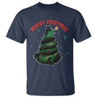 Gothic Xmas T Shirt Meowy Creepmas Cat Christmas Tree - Wonder Print Shop