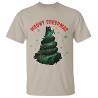 Gothic Xmas T Shirt Meowy Creepmas Cat Christmas Tree - Wonder Print Shop