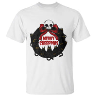 Gothic Christmas T Shirt Merry Creepmas Cat Wreath - Wonder Print Shop
