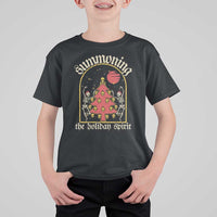 Gothic Xmas T Shirt For Kid Summoning Holiday Spirit Skeleton Christmas Tree - Wonder Print Shop