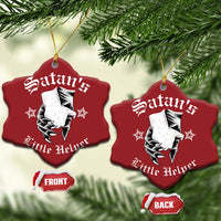 Funny Xmas Satan's Little Helper Christmas Ornament - Wonder Print Shop