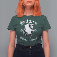 Funny Xmas Satan's Little Helper T Shirt For Women - Wonder Print Shop