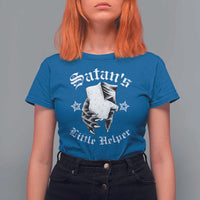 Funny Xmas Satan's Little Helper T Shirt For Women - Wonder Print Shop