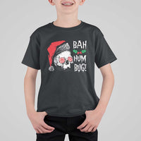 Christmas Bah Humbug Skull Santa Hat T Shirt For Kid - Wonder Print Shop
