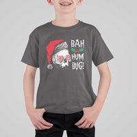 Christmas Bah Humbug Skull Santa Hat T Shirt For Kid - Wonder Print Shop