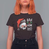 Christmas Bah Humbug Skull Santa Hat T Shirt For Women - Wonder Print Shop