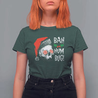 Christmas Bah Humbug Skull Santa Hat T Shirt For Women - Wonder Print Shop