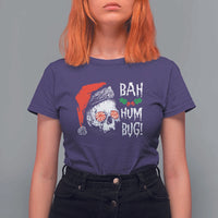 Christmas Bah Humbug Skull Santa Hat T Shirt For Women - Wonder Print Shop