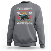 Christmas Sweatshirt Merry Woofmas Black Lab Dog Lover - Wonder Print Shop