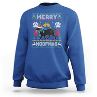 Christmas Sweatshirt Merry Woofmas Black Lab Dog Lover - Wonder Print Shop