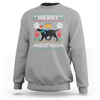 Christmas Sweatshirt Merry Woofmas Black Lab Dog Lover - Wonder Print Shop