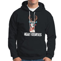 Christmas Hoodie Merry Kissmyasss Husky Reindeer Dog Lover - Wonder Print Shop